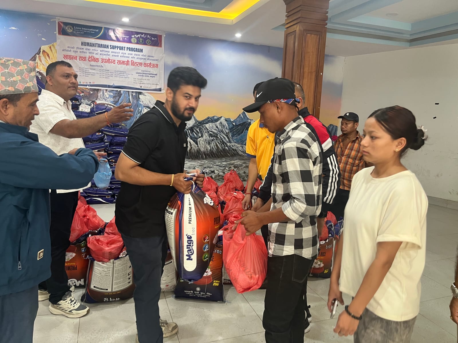 Relief distribution for Bhotekoshi flood victims